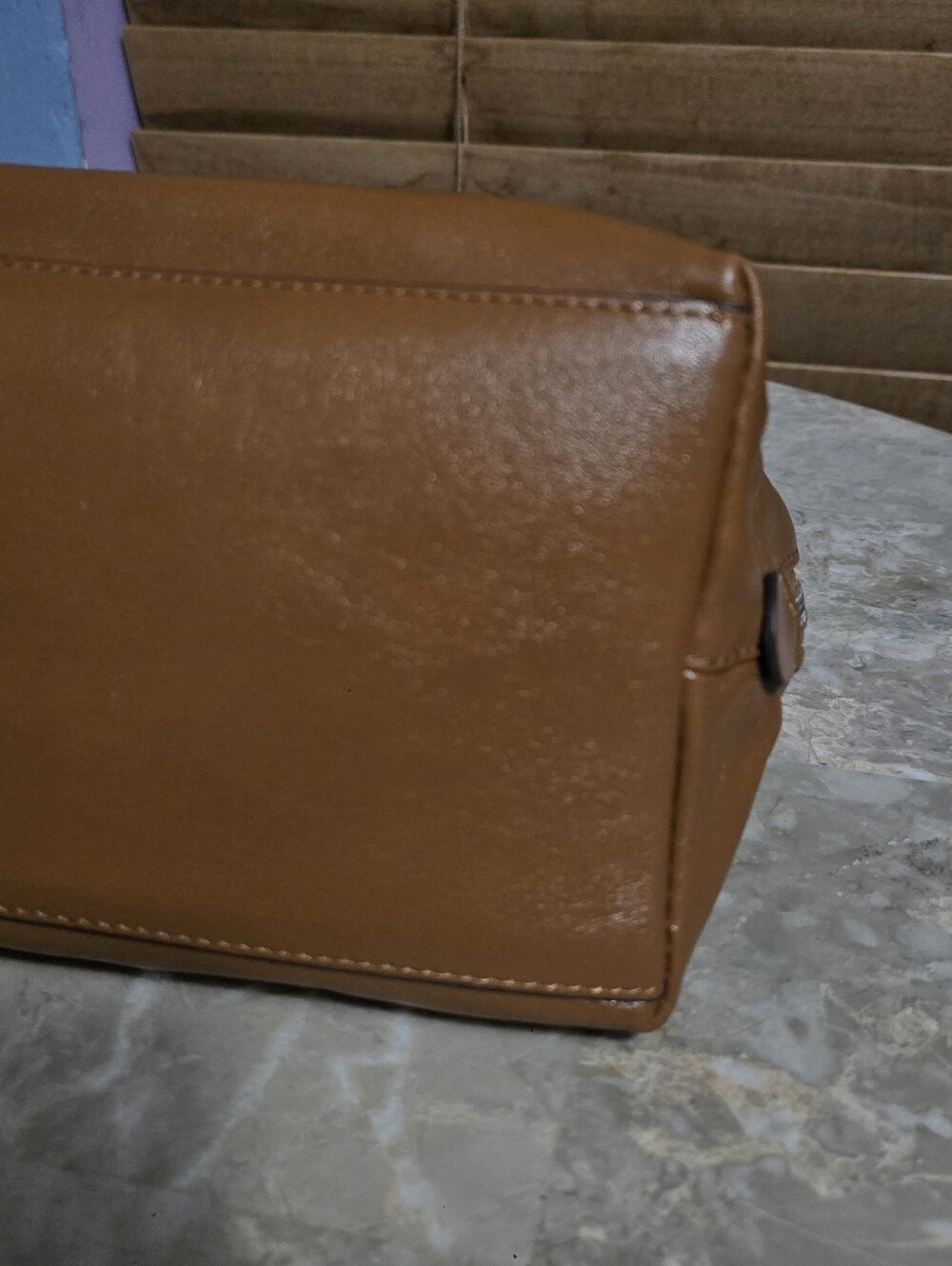 Lodis Rodeo Chain Izabelia Brown Italian Leather Crossbody Bag - Picture 9 of 16